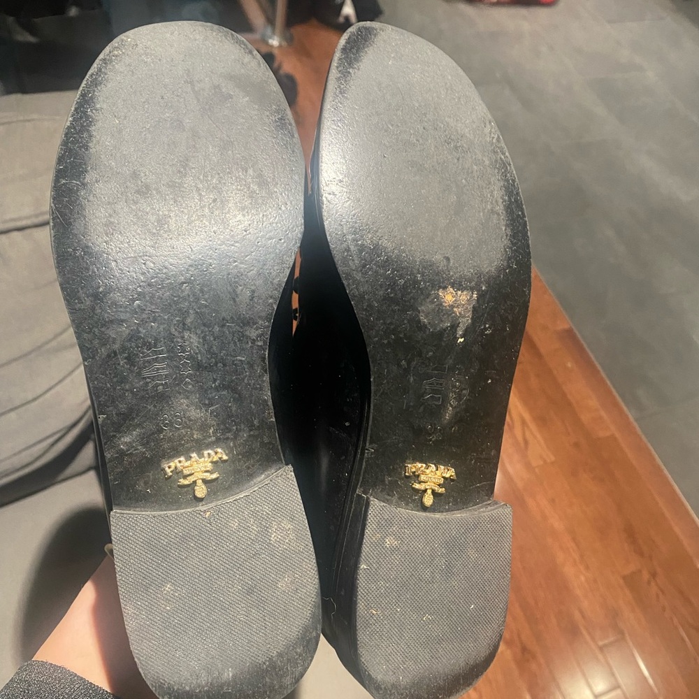 Prada Black Leather Women's Oxfords - Picture 10 of 10
